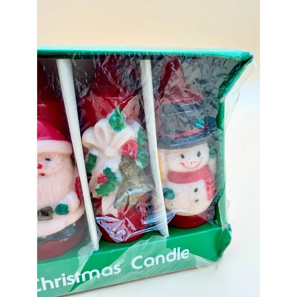 Vintage Christmas Candles Set 4 Figural 5